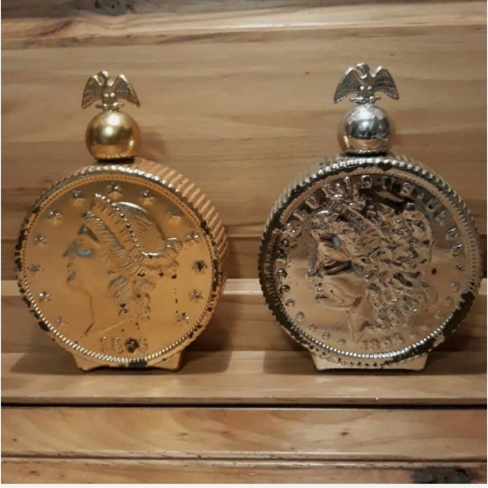 AVON Coin Tribute After Shave Decanters